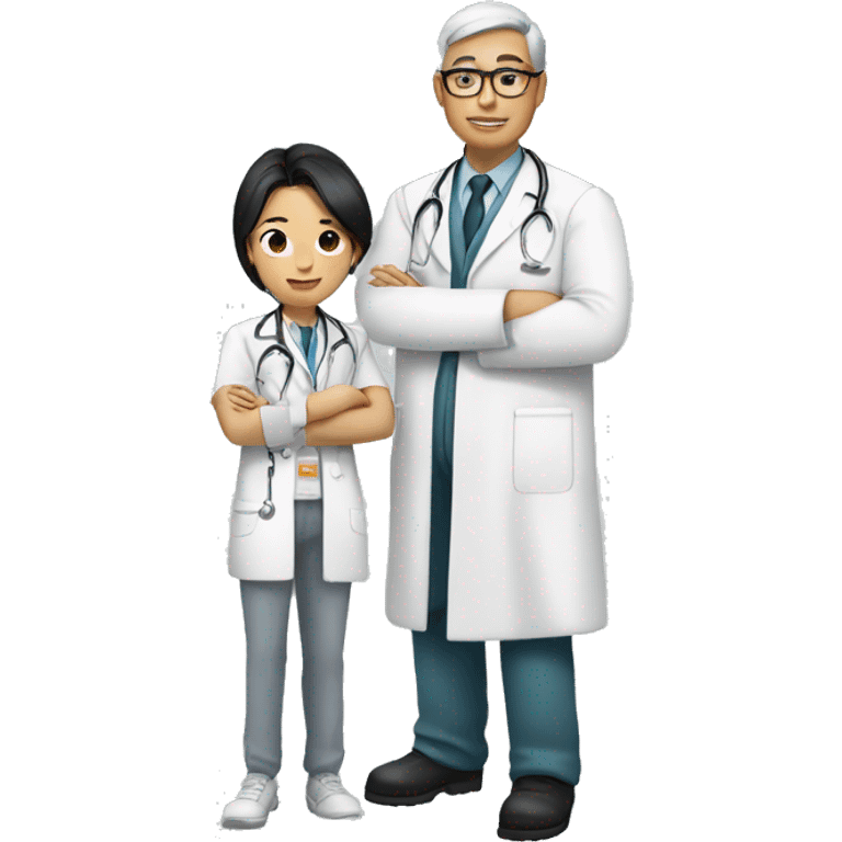 asian doctor with western (white) doctor emoji