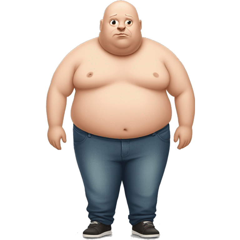 Obese hairless man emoji