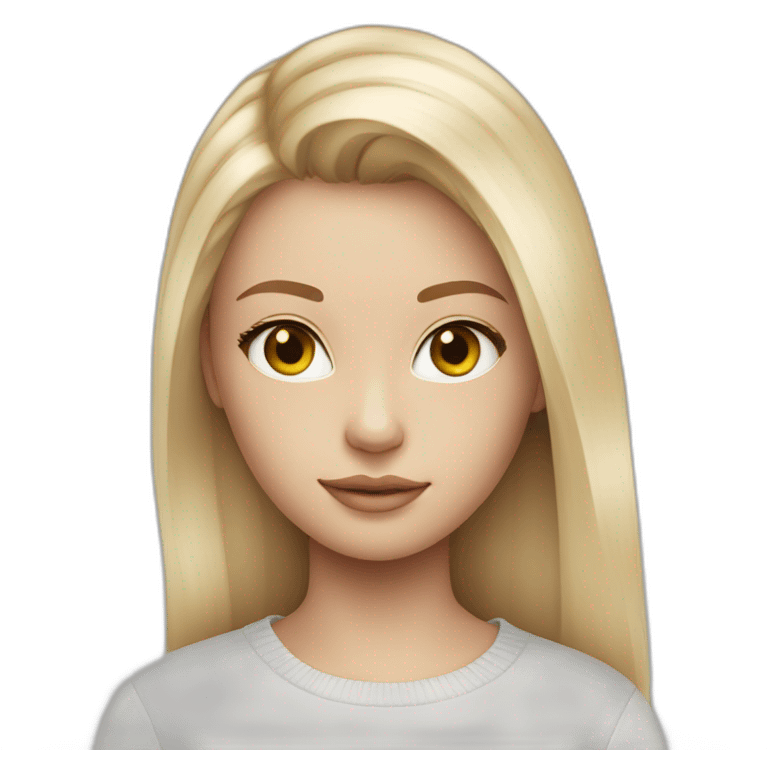 Blond girl in black sweater Calvin Klein  emoji