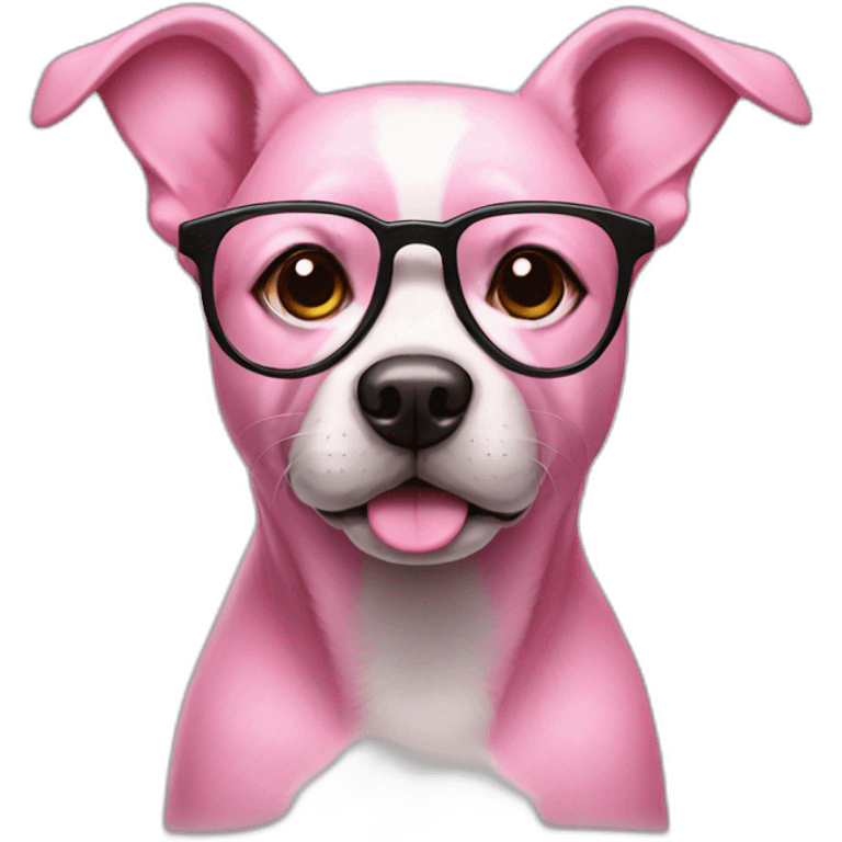 pink dog with glasses emoji