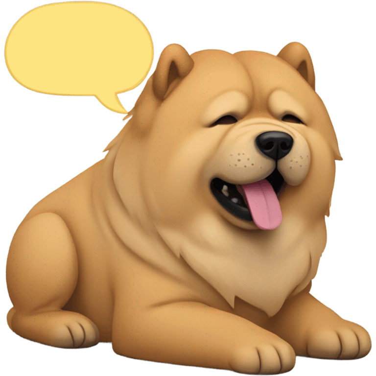 chow chow tired with speech bubble ''zzzz'' emoji