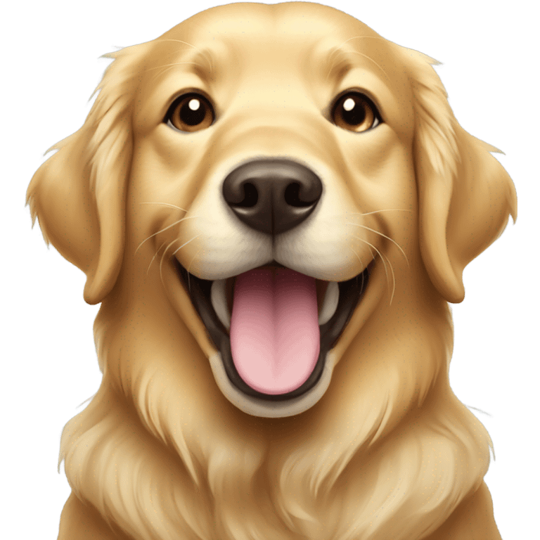 Golden retriever smiling emoji