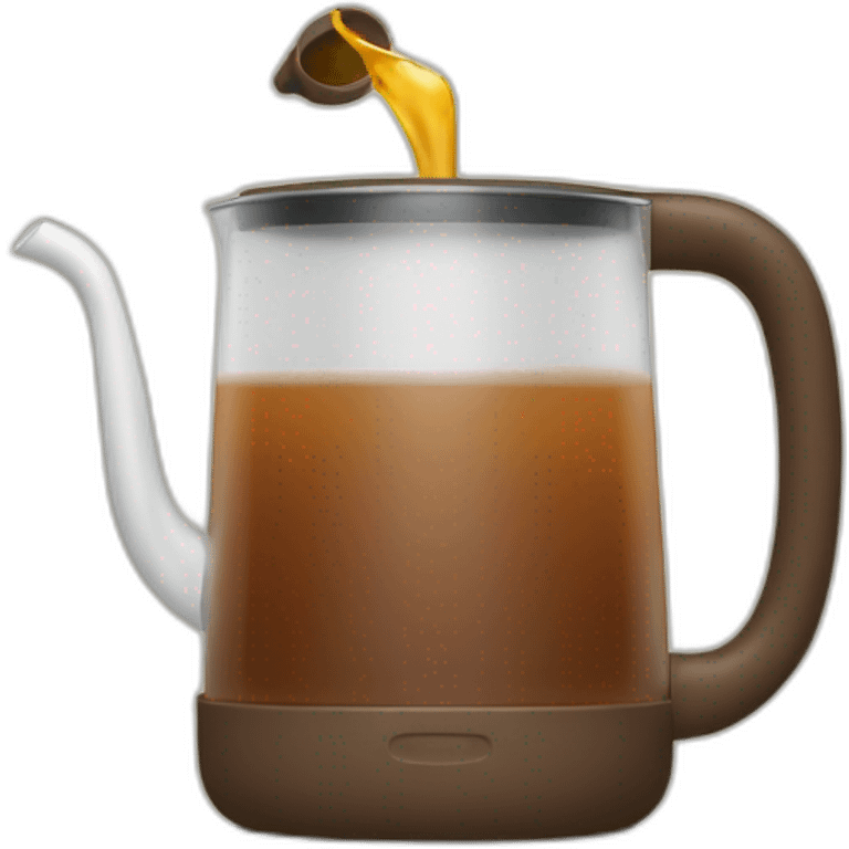 Man drinking directly to the kettle emoji