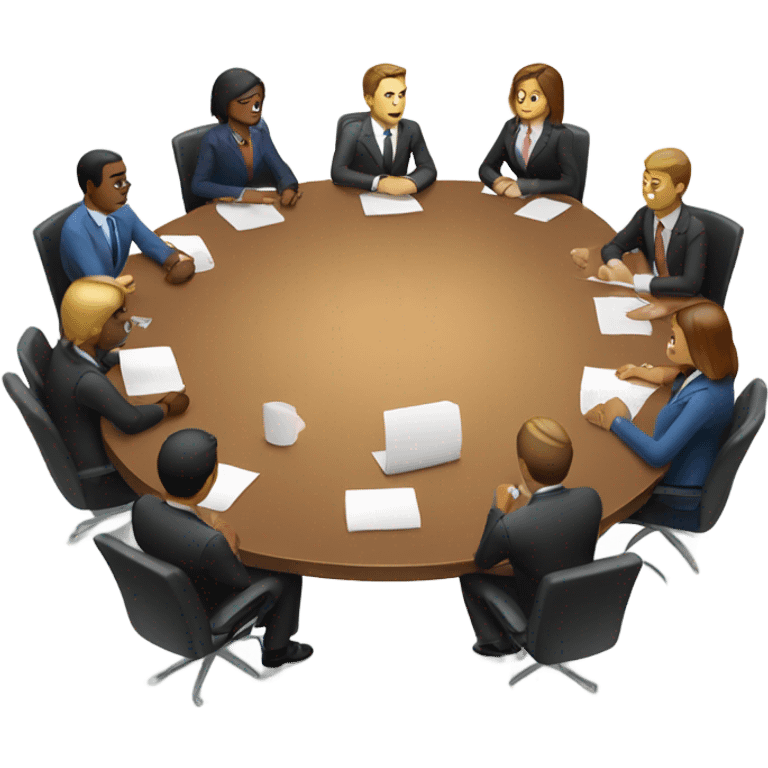 business people sitting at a round table  emoji