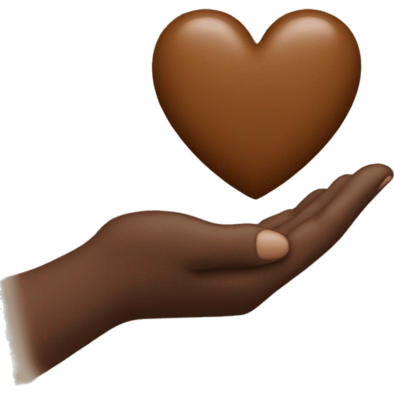 Brown heart in hand emoji