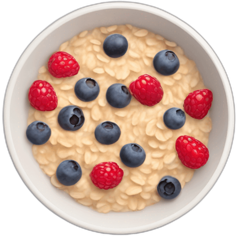 bowl of oatmeal with berries emoji