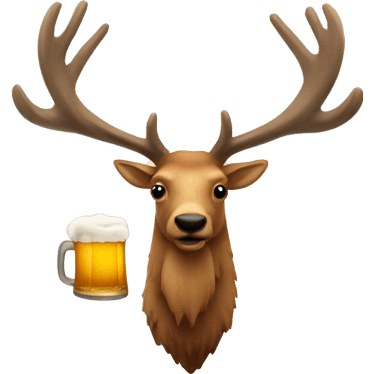 elk with beer emoji