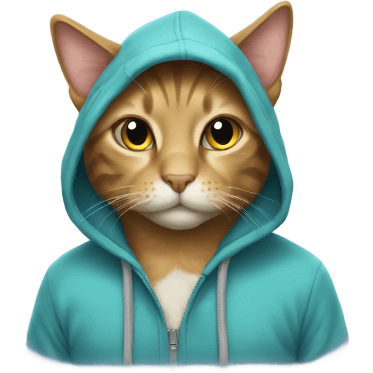 Cat with hoodie emoji