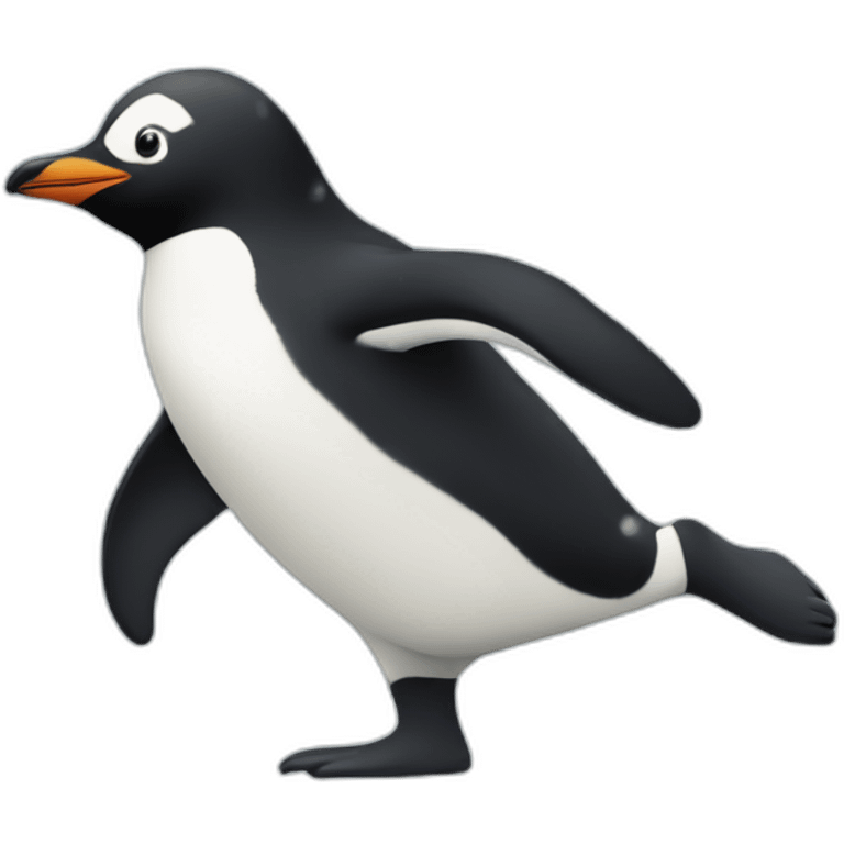 A running penguin in snow emoji