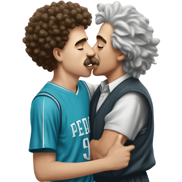 Albert Einstein kissing lamelo ball  emoji