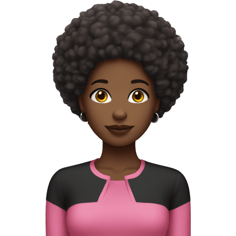 Black girl with Afro with pink top emoji