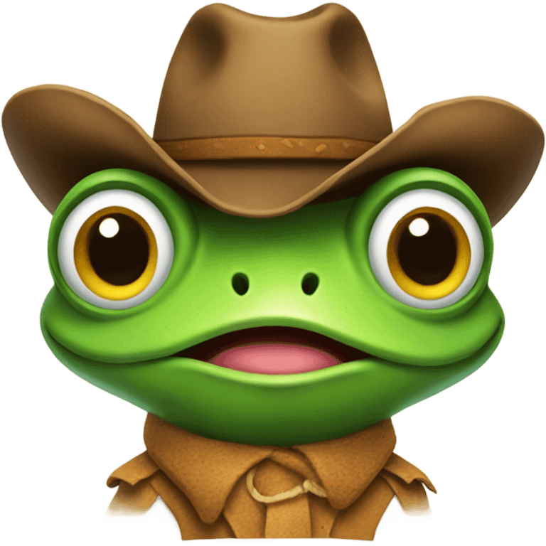 Frog with cowboy hat emoji