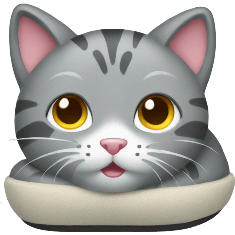 Grey kitty inside a slipper emoji