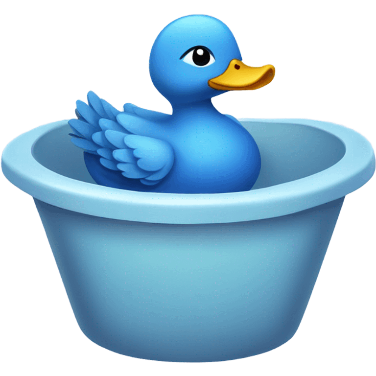 À cute blue duck bath emoji