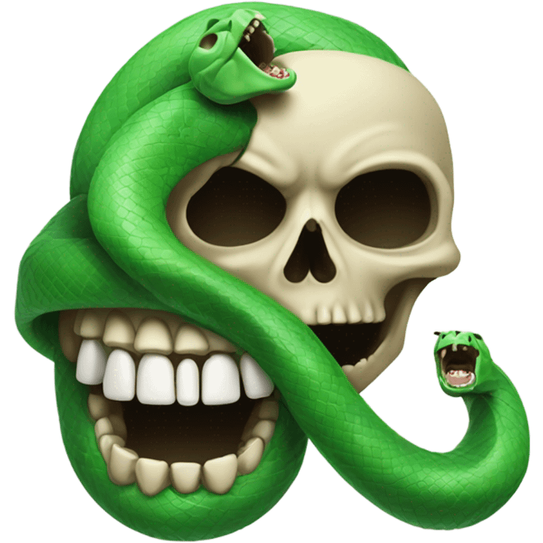 skull with open mouth green snake emoji