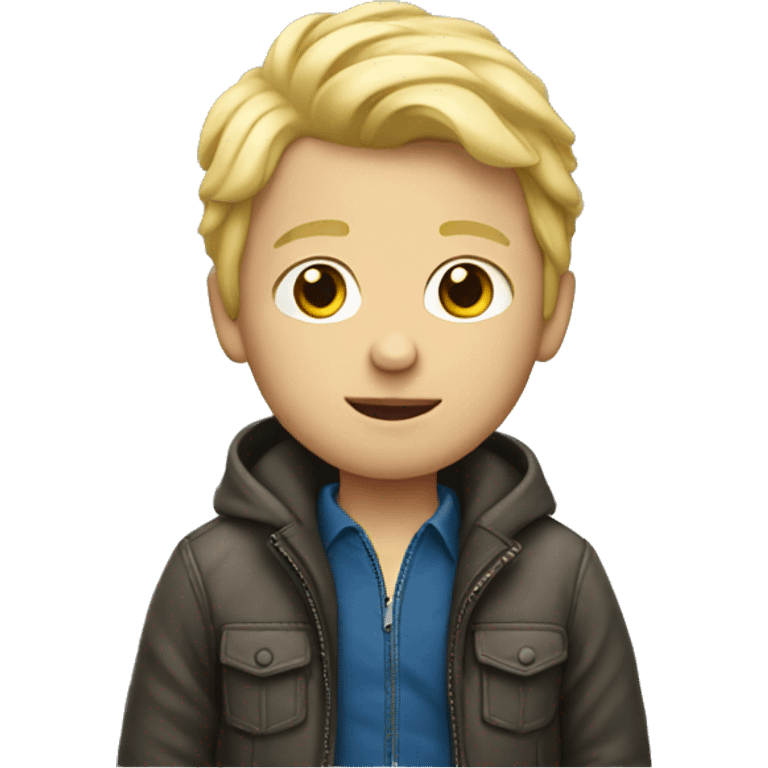 blonde boy in jacket emoji