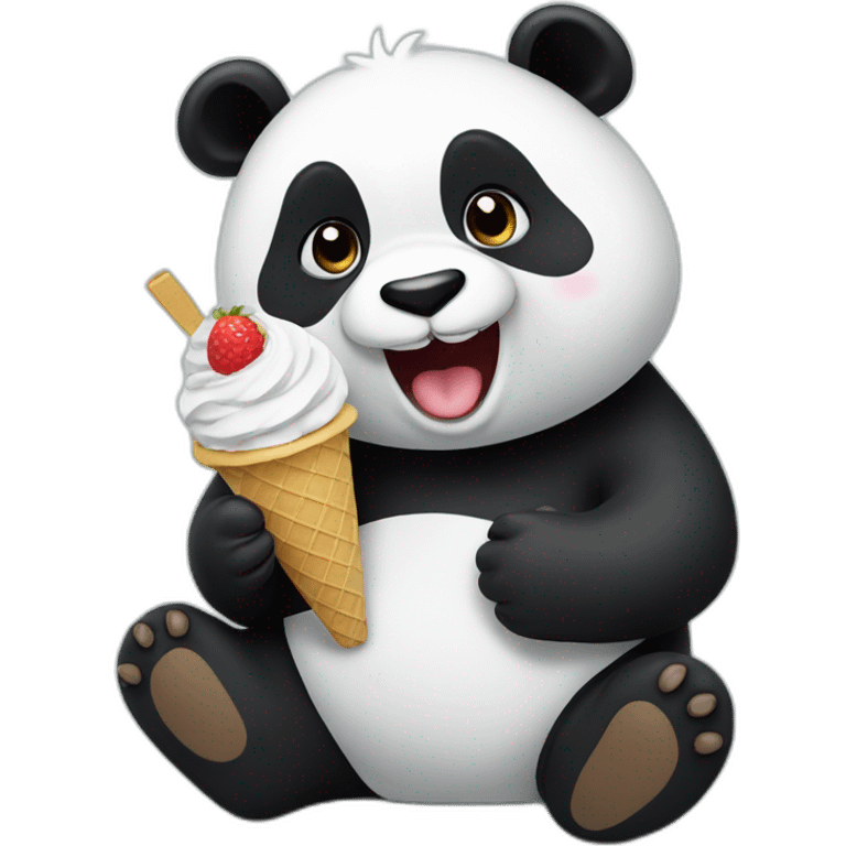 Panda eating ice cream emoji