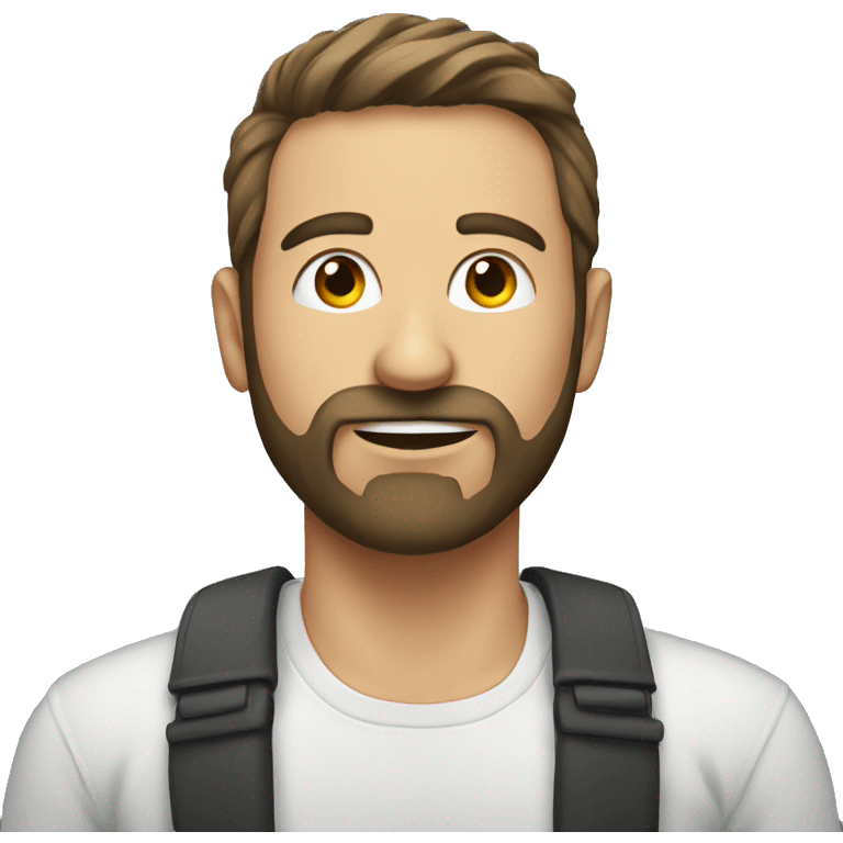 male portrait with beard indoors emoji