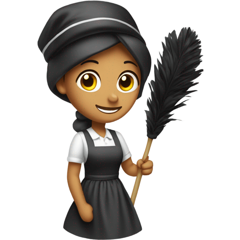 maid with feather duster emoji