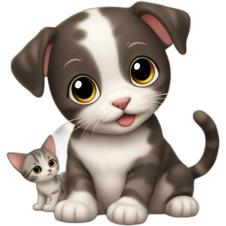 Little cat and Little puppy 3 month emoji