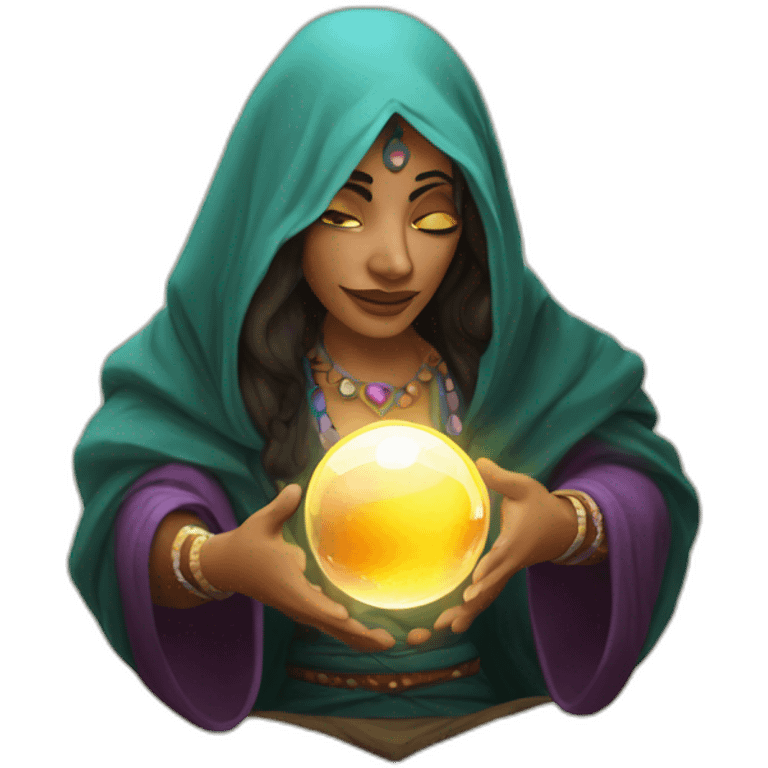 Gipsy Fortune teller with crystal ball emoji