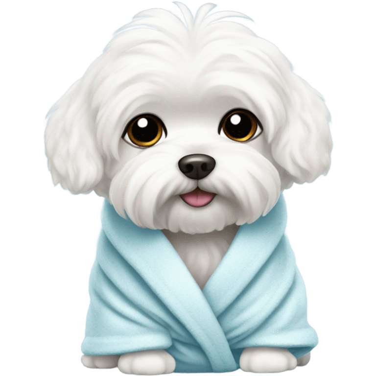 Maltese bichon in a bathrobe emoji