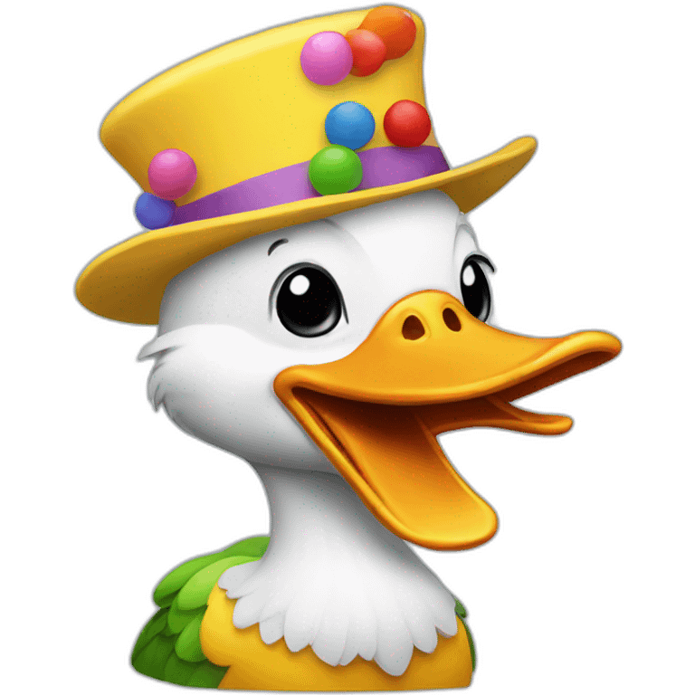 duck with a clown hat emoji