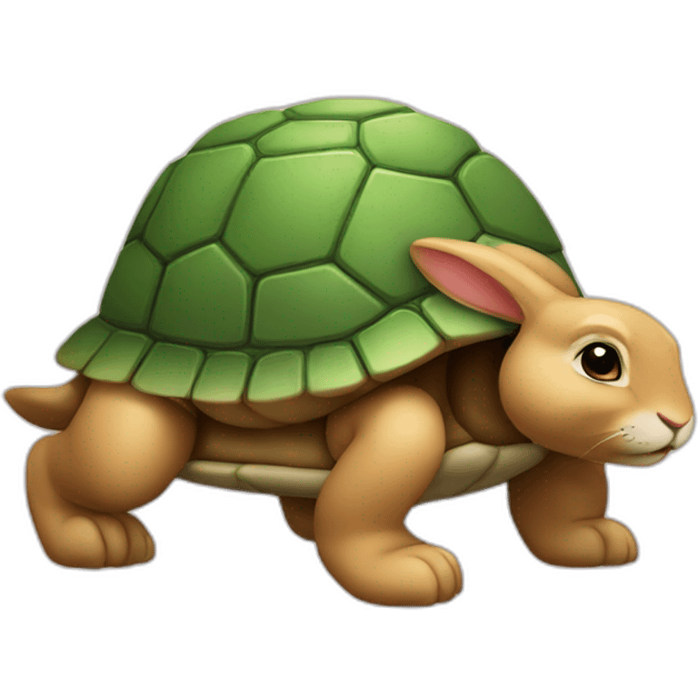 lapin sur tortue emoji