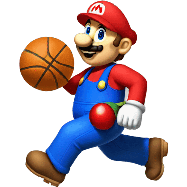 Mario avec un ballon de basket emoji