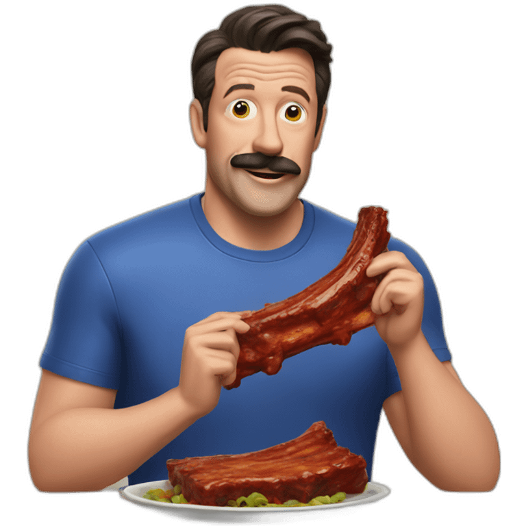 Ted lasso eating bbq ribs emoji