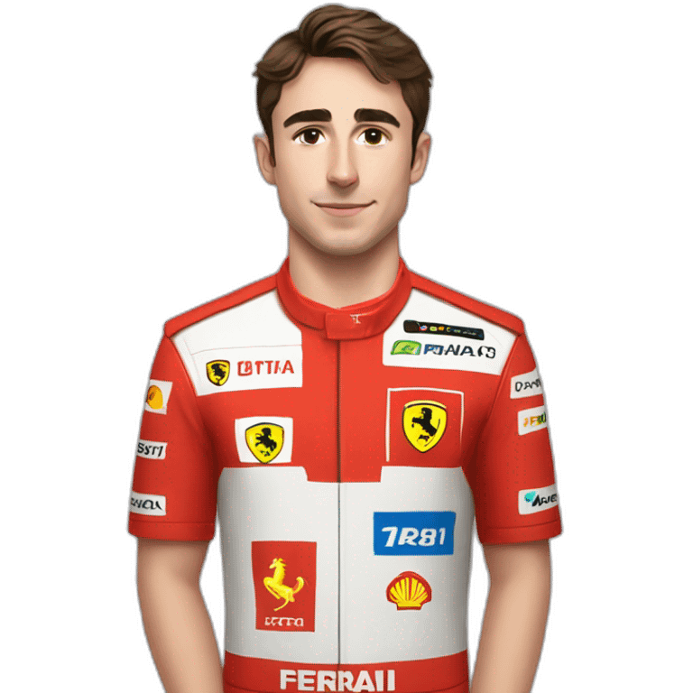 Charles Leclerc wearing a ferrari shirt emoji