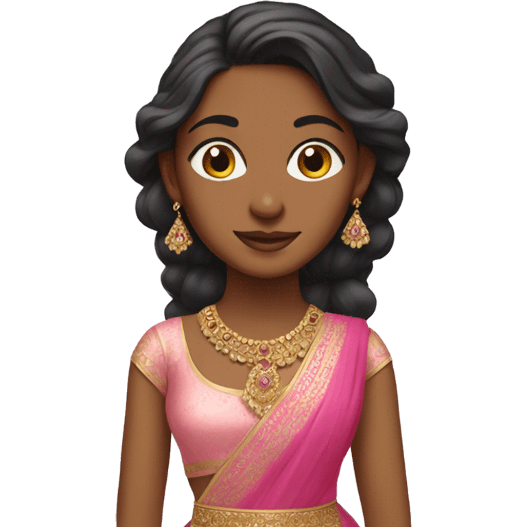 brown girl in pink lehenga emoji