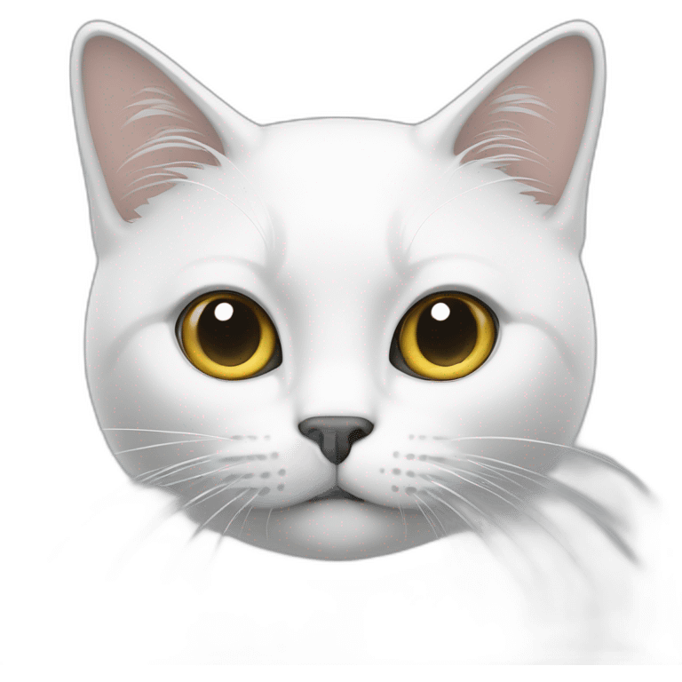 Un chat blanc avec des taches gris emoji