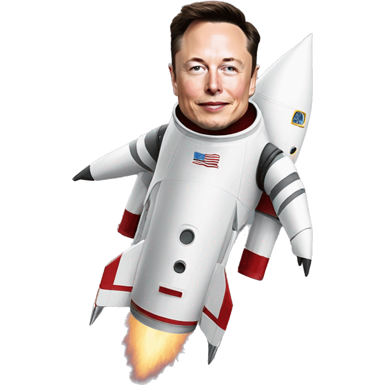 elon musk on a rocket emoji