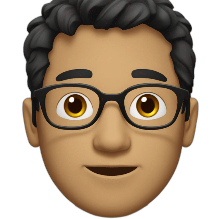 A guy with a black hair wearing glasses  emoji