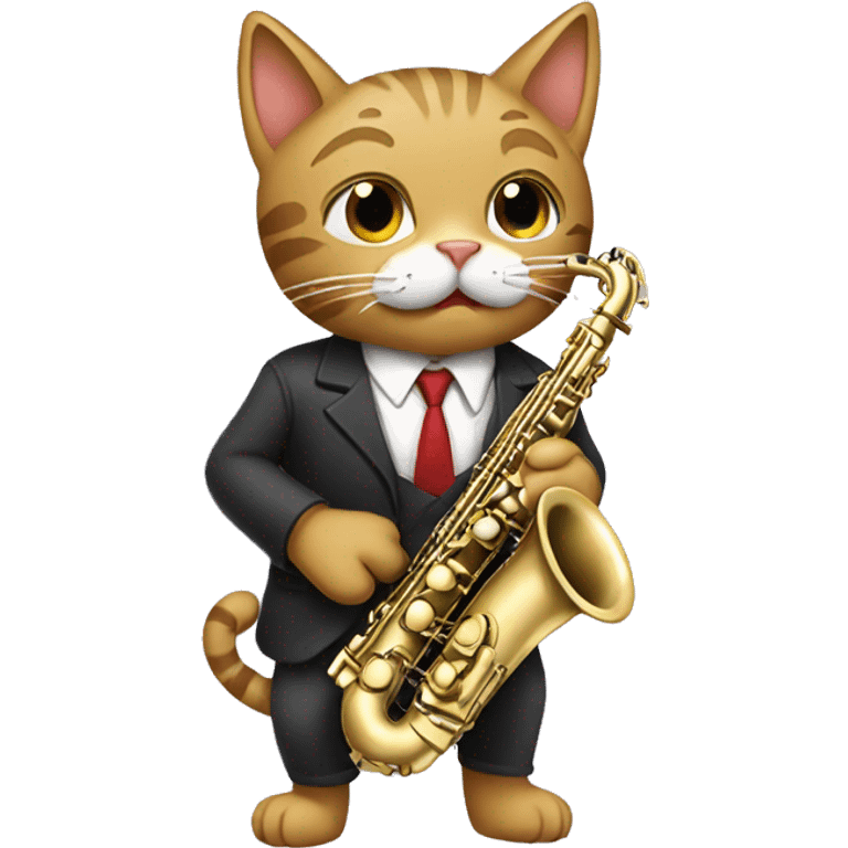 Cat playing saxophone  emoji