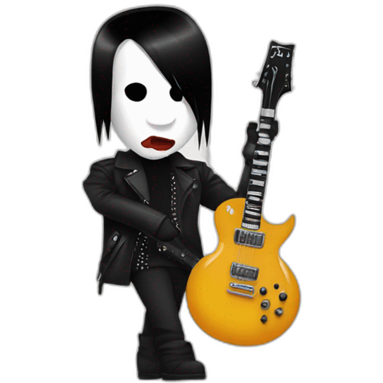 Marilyn manson with rock guitar emoji