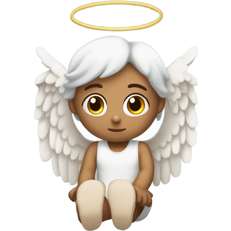 An angel with  knees in casts emoji