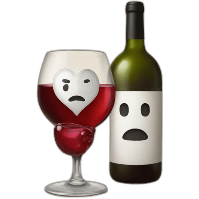 Poker face wine emoji