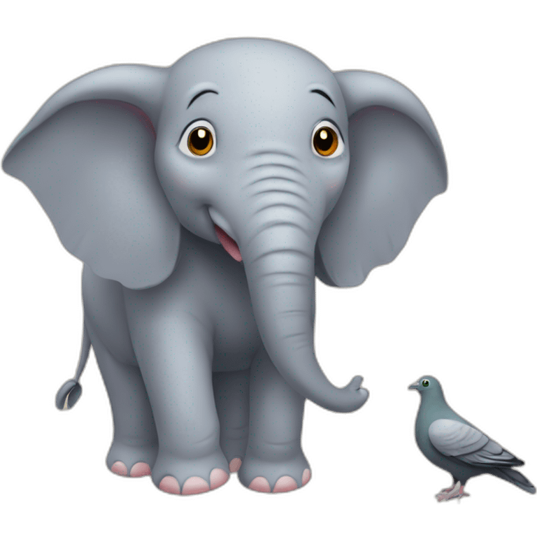 elephant over a pigeon emoji