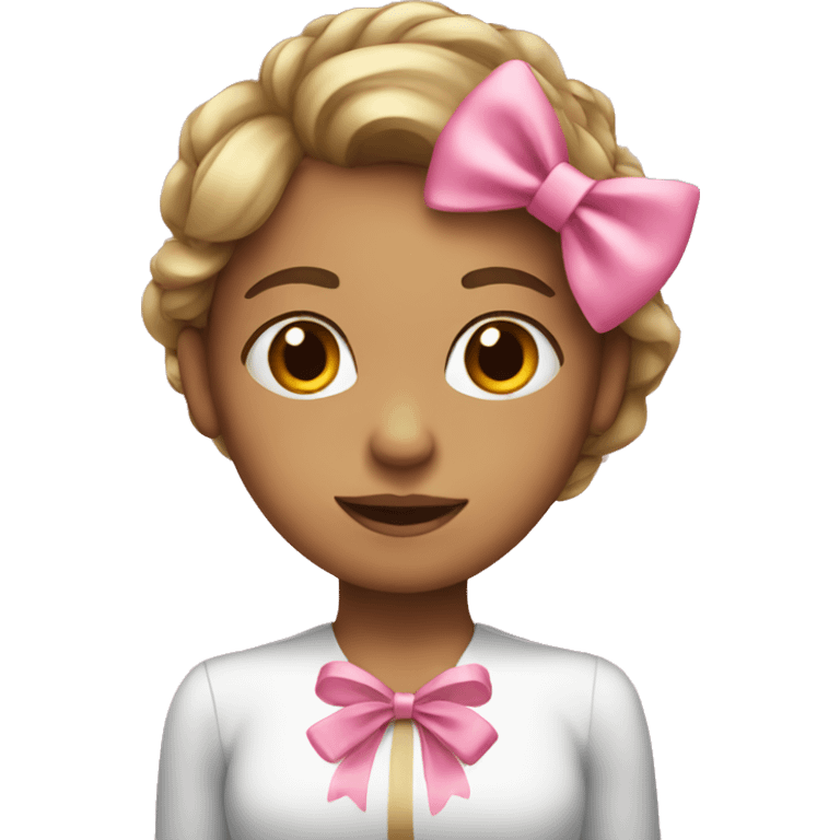 A girl with a pink bow emoji