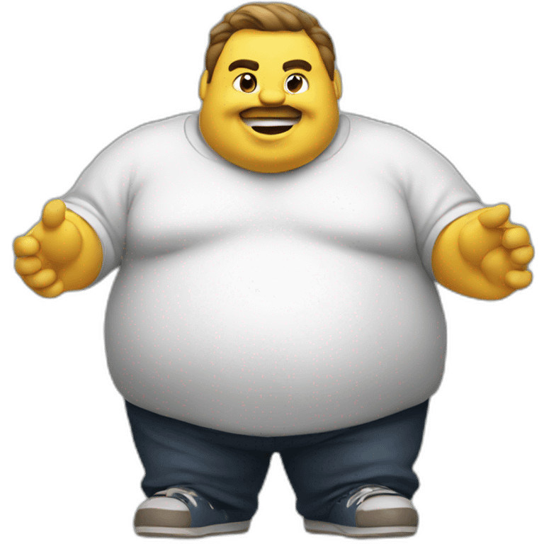 fat gamer waving emoji