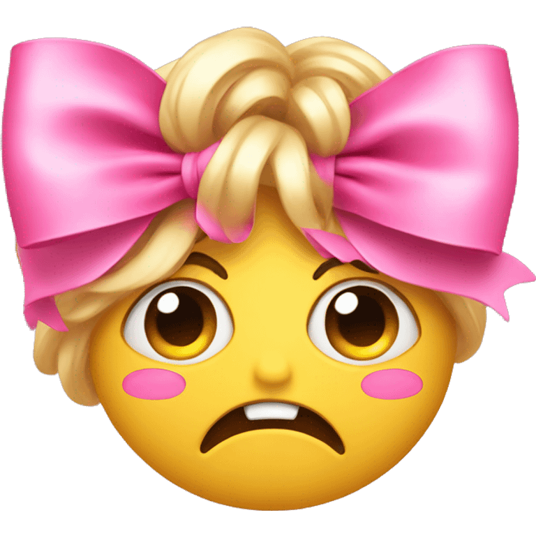 Shocked face with pink bows  emoji