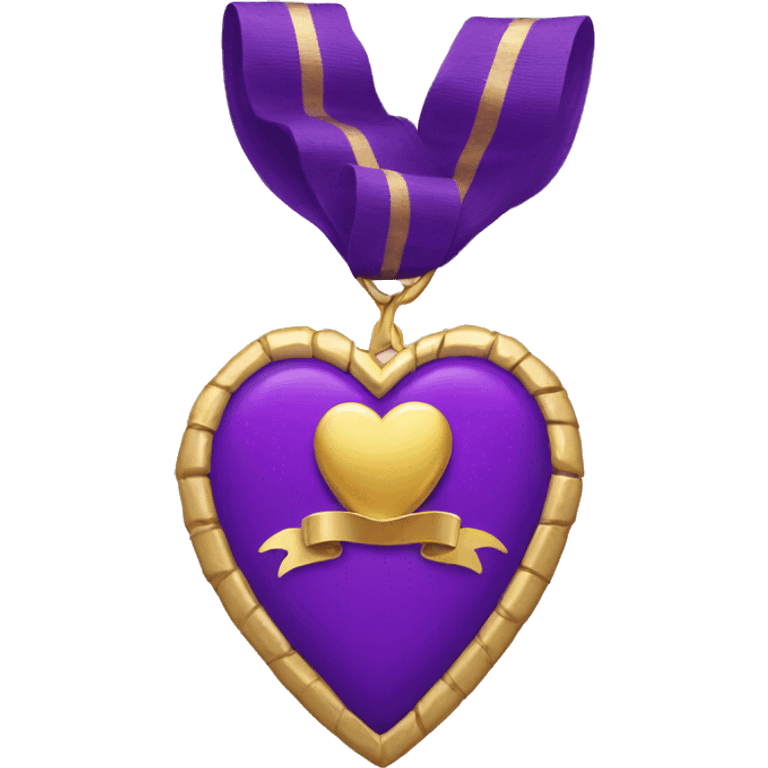 Purple Heart with gold ribbon emoji