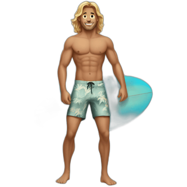 Hot men surf emoji