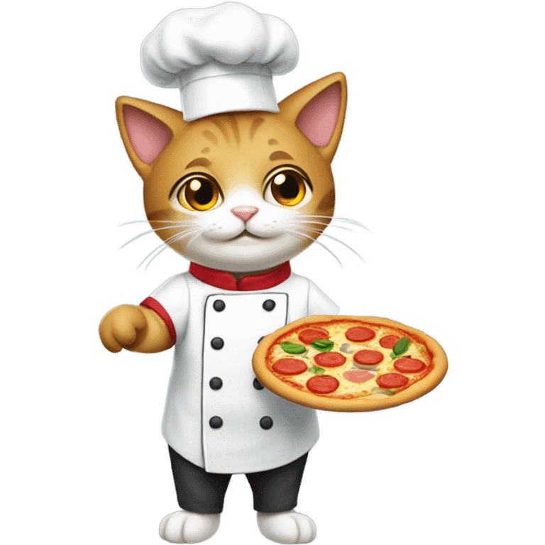 cat chef cooking pizza  emoji