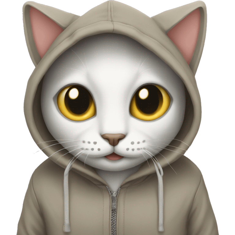 CAT with hoodie  emoji