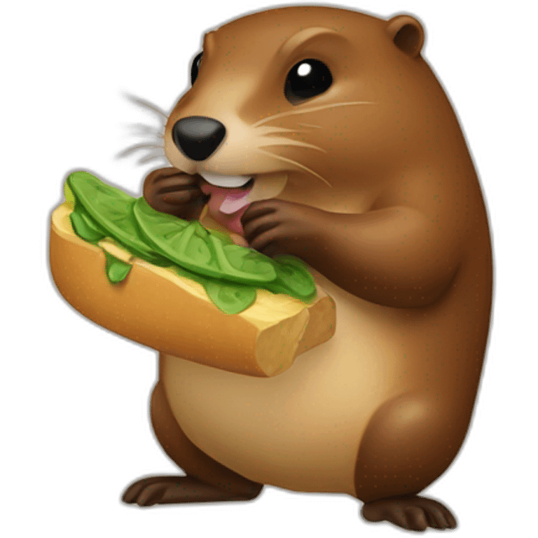 beaver eating tlacoyo emoji