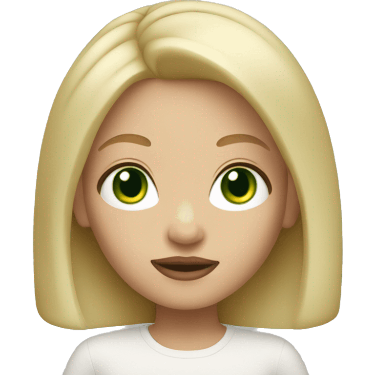 Memoji blonde girl green eyes emoji