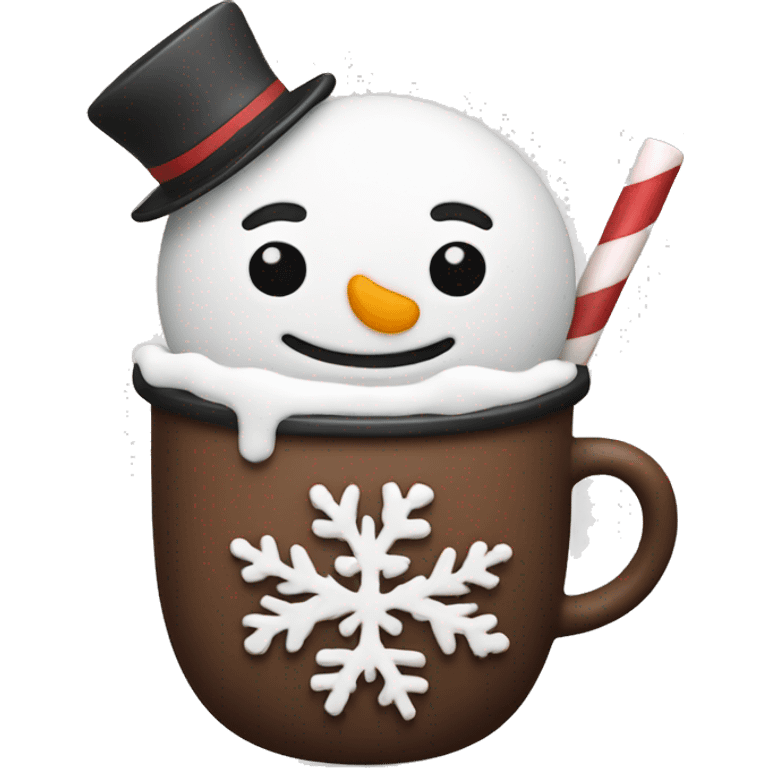 Snow man holding hot chocolate  emoji